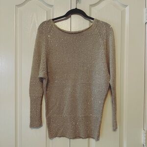 Chelsea & Violet Sequins Knit Sweater Long Sleeve Size XS Earthy Tone